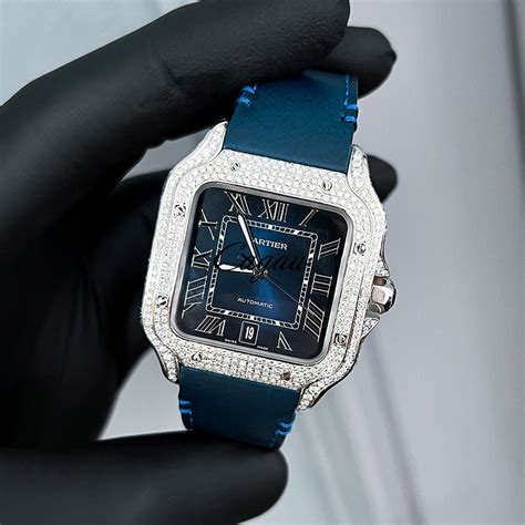 cartier santos strap|cartier santos diamond bezels.